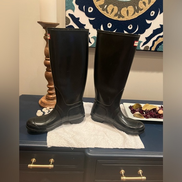 Hunter original tall rain boots black size 9 excellent condition - Picture 4 of 16